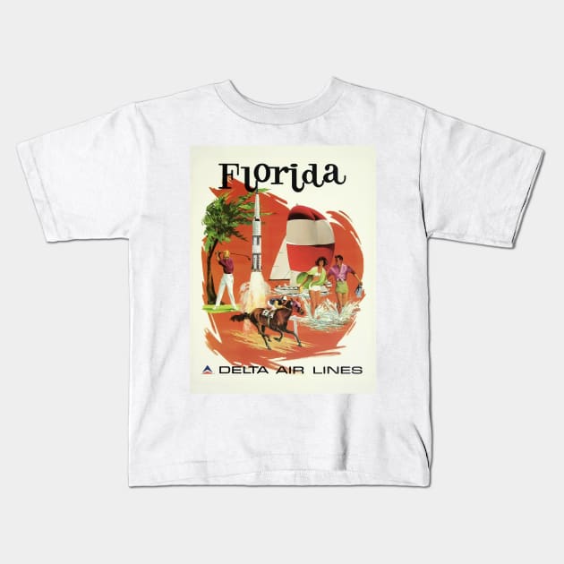Florida - Vintage Travel Poster Kids T-Shirt by Culturio